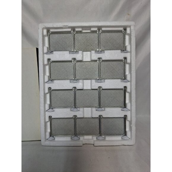 Vtg Department 56 Christmas MIni Snow Village Chain Link Fence, Set of 4, 5234-3 - Picture 2 of 4